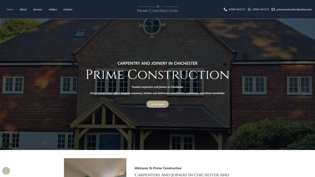 Prime Construction Website Case Study 3 construction website