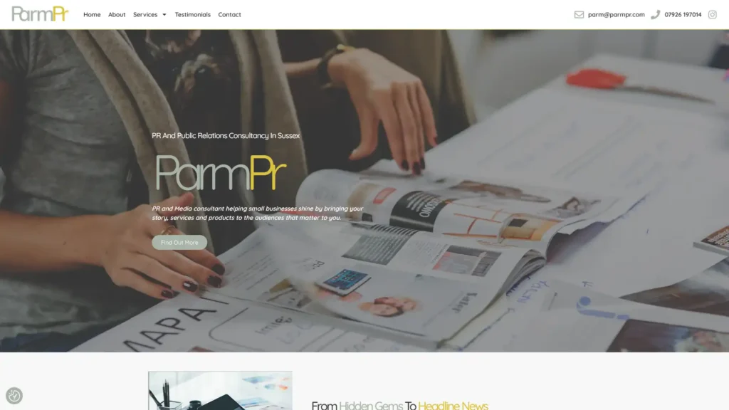 Parm PR Website Case Study 3 pr consultant website