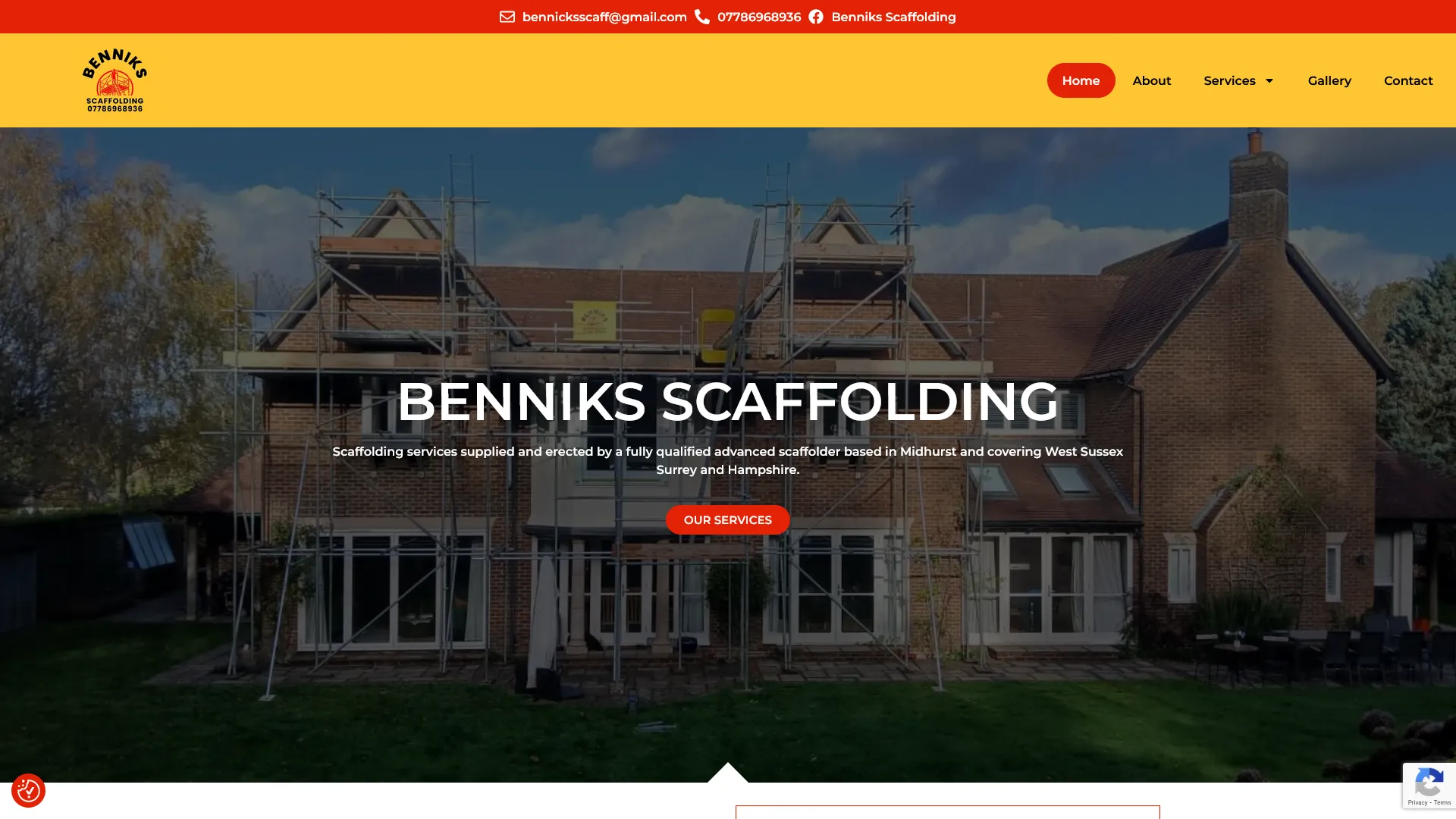 Benniks Scaffolding website