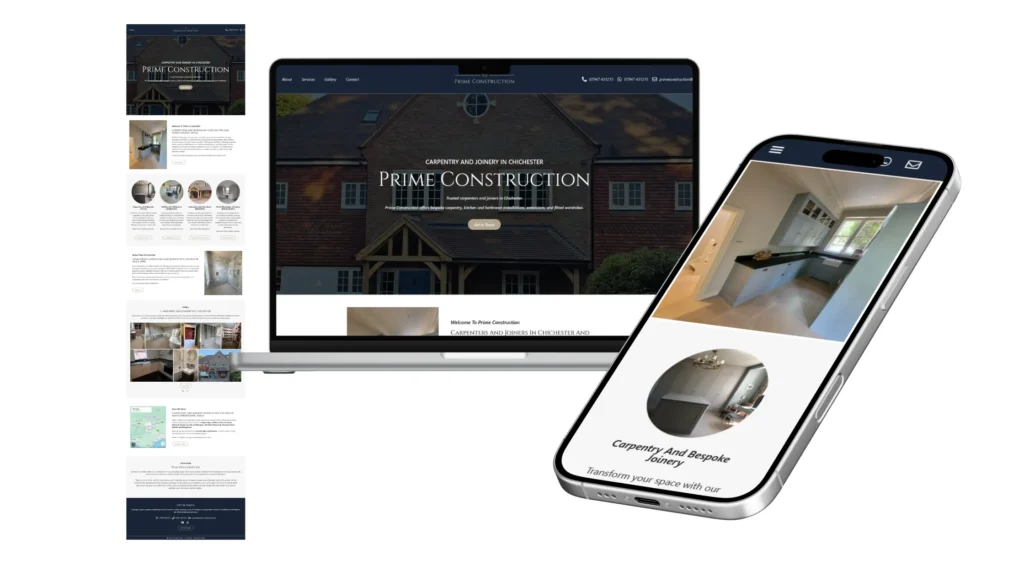 Prime Construction Website Case Study 1 carpentry website