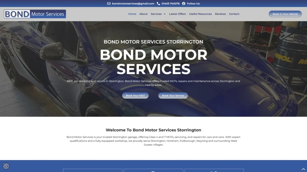 vehicle servicing website