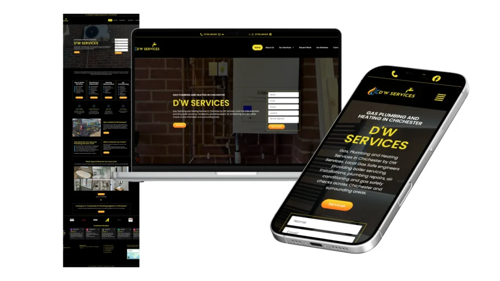 DW Services Website Case Study 1 gas engineer website
