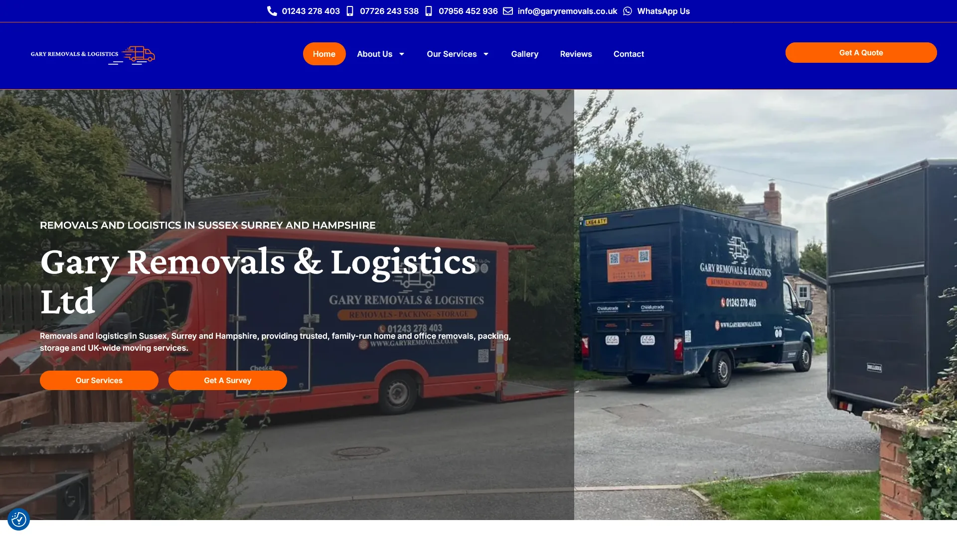 Gary Removals and Logitics Ltd website rebuild