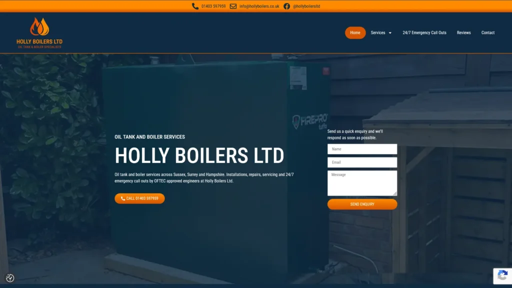 Holly Boilers website rebrand and rebuild