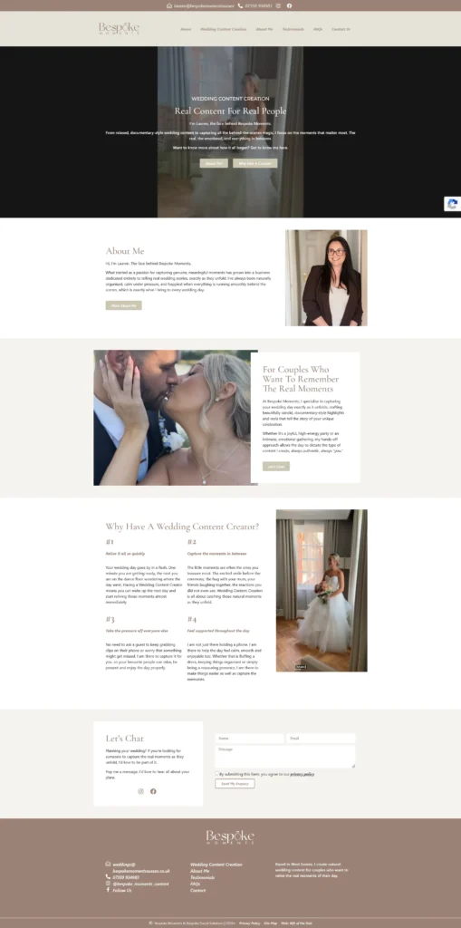 wedding content creator website