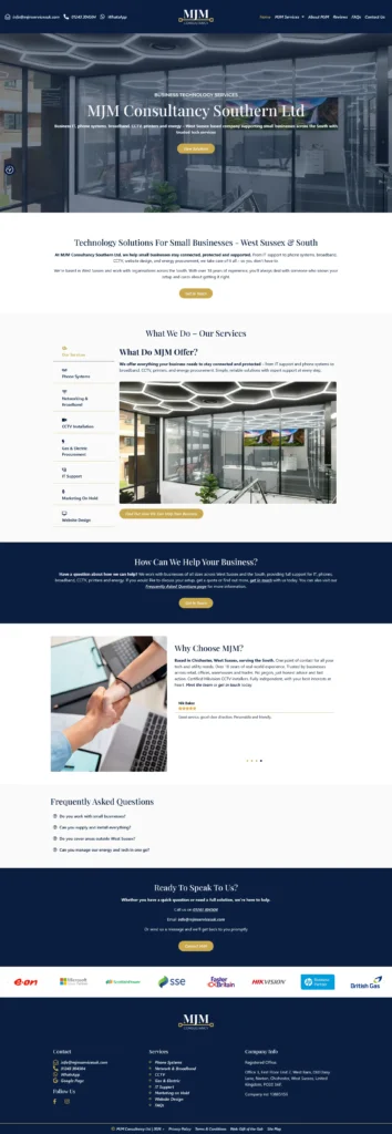 MJM Consultancy Website Case Study 2 business technology website