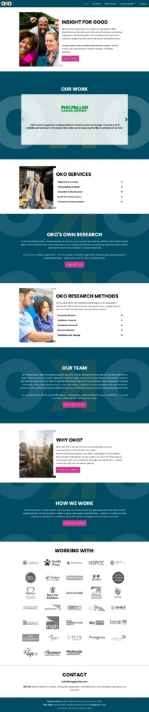 OKO Website Case Study 2 charity website