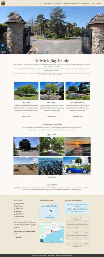Aldwick Bay Estate Website Case Study 2 estate website