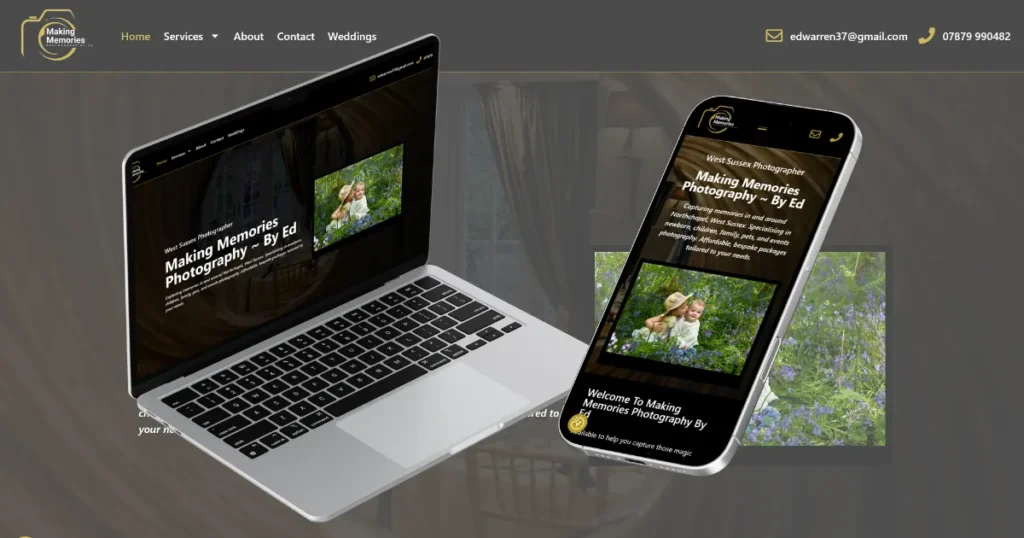 Making Memories Photography Website Case Study 1 family photography website