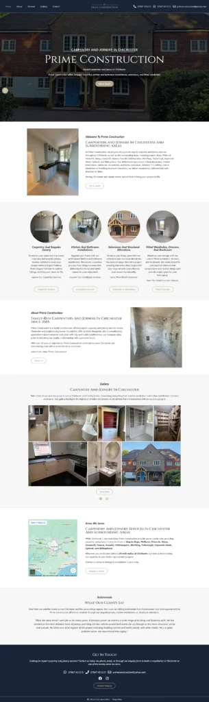 Prime Construction Website Case Study 2 joinery website