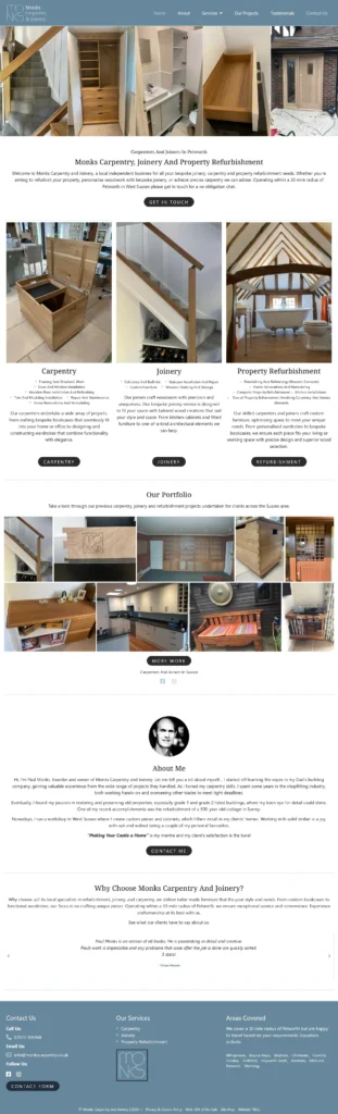 Monks Carpentry Website Case Study 2 joinery website petworth