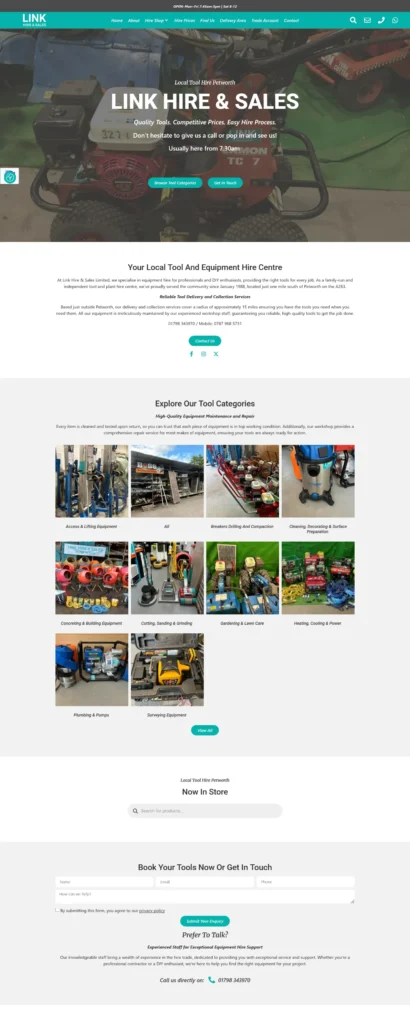 link hire and sales
