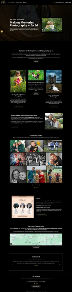 Making Memories Photography Website Case Study 2 photographer website