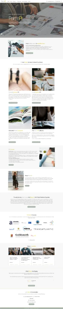 Parm PR Website Case Study 2 public relations website