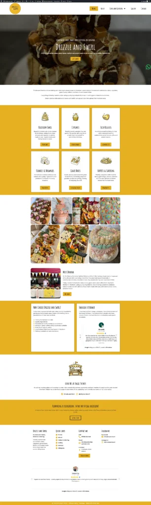 Drizzle and Swirl Website Case Study 4 Catering website design