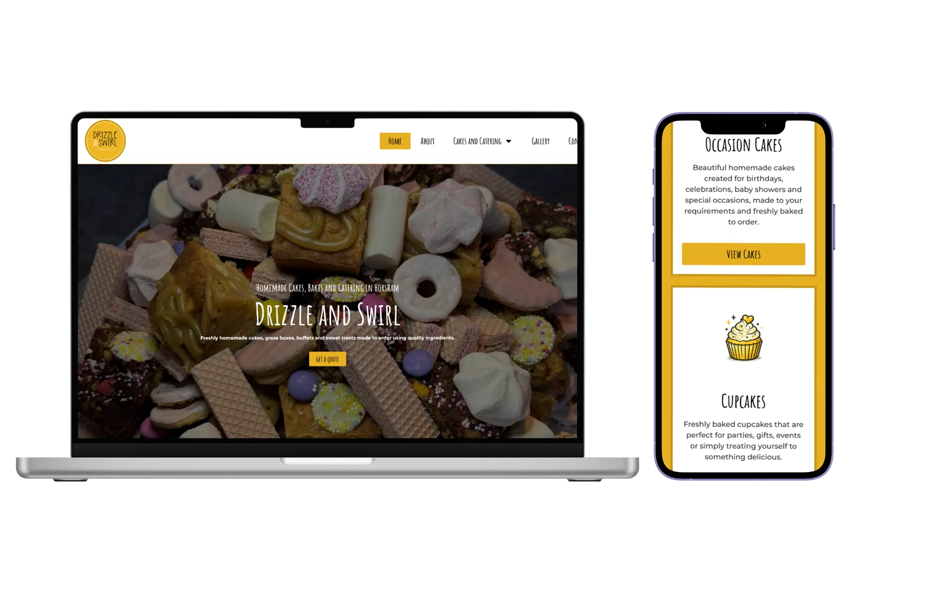 Website Design for Small Businesses | Gift of the Gab 1 Drizzle and Swirl Website Case Study