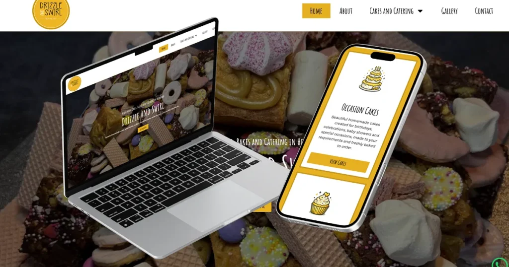 Drizzle and Swirl Website Case Study 1 bakery website design