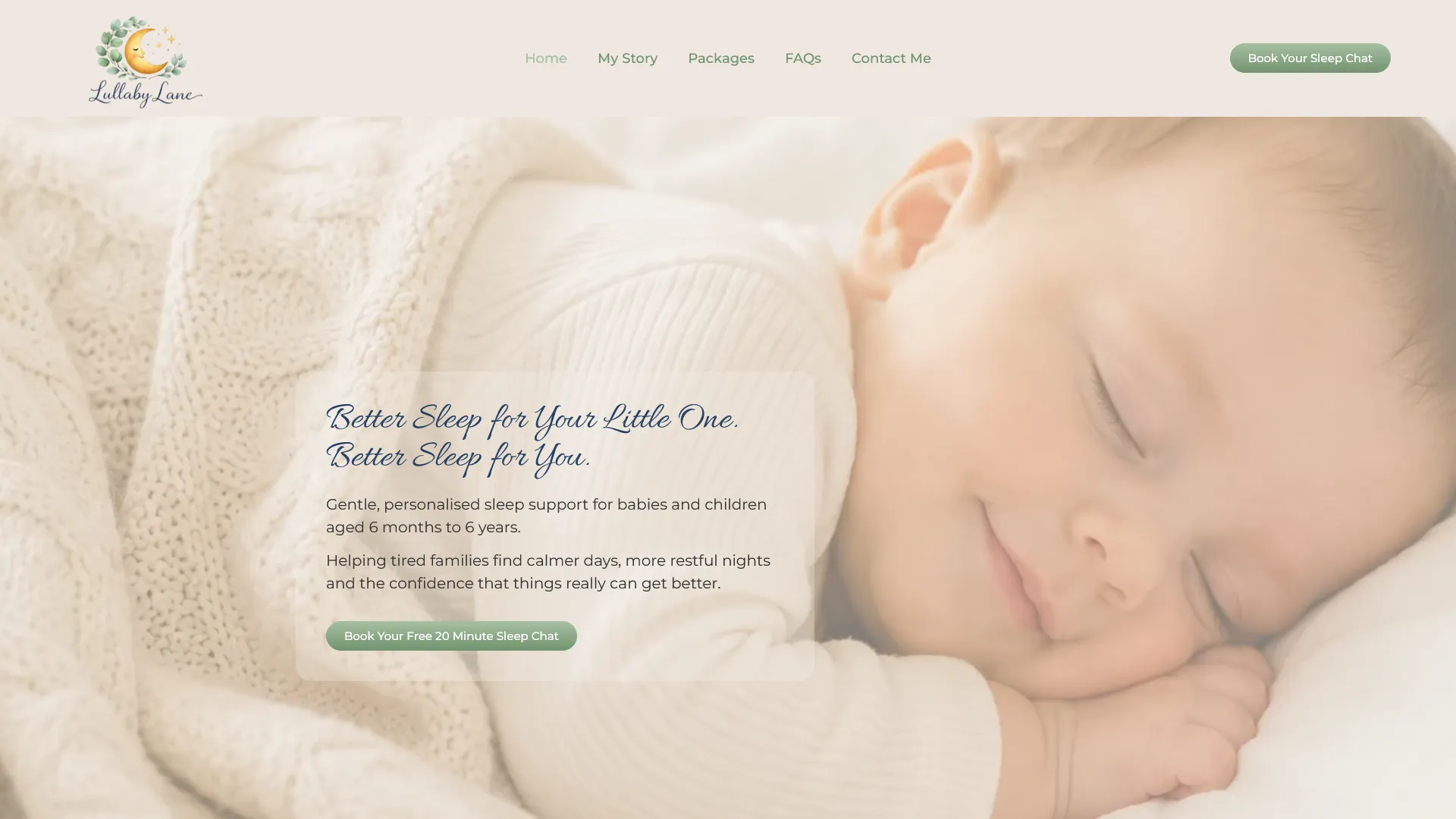 Lullaby Lane Sleep Website Design