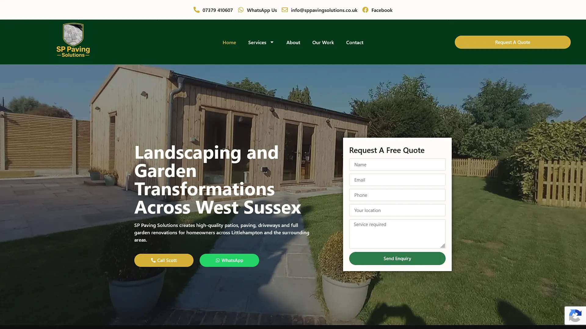 SP Paving Solutions Littlehampton new website 2